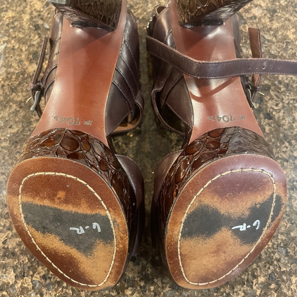 LANVIN Brown Buckled High Heel Sandals - Picture 8 of 8